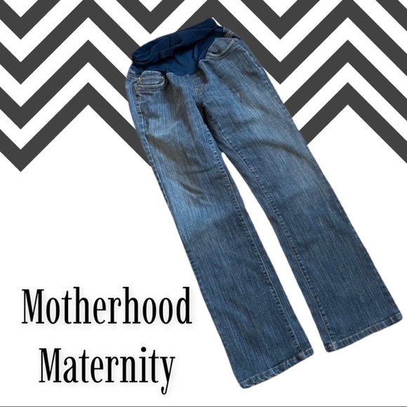 MOTHERHOOD MATERNITY blue wash jeans with panel Size Small - Picture 3 of 6
